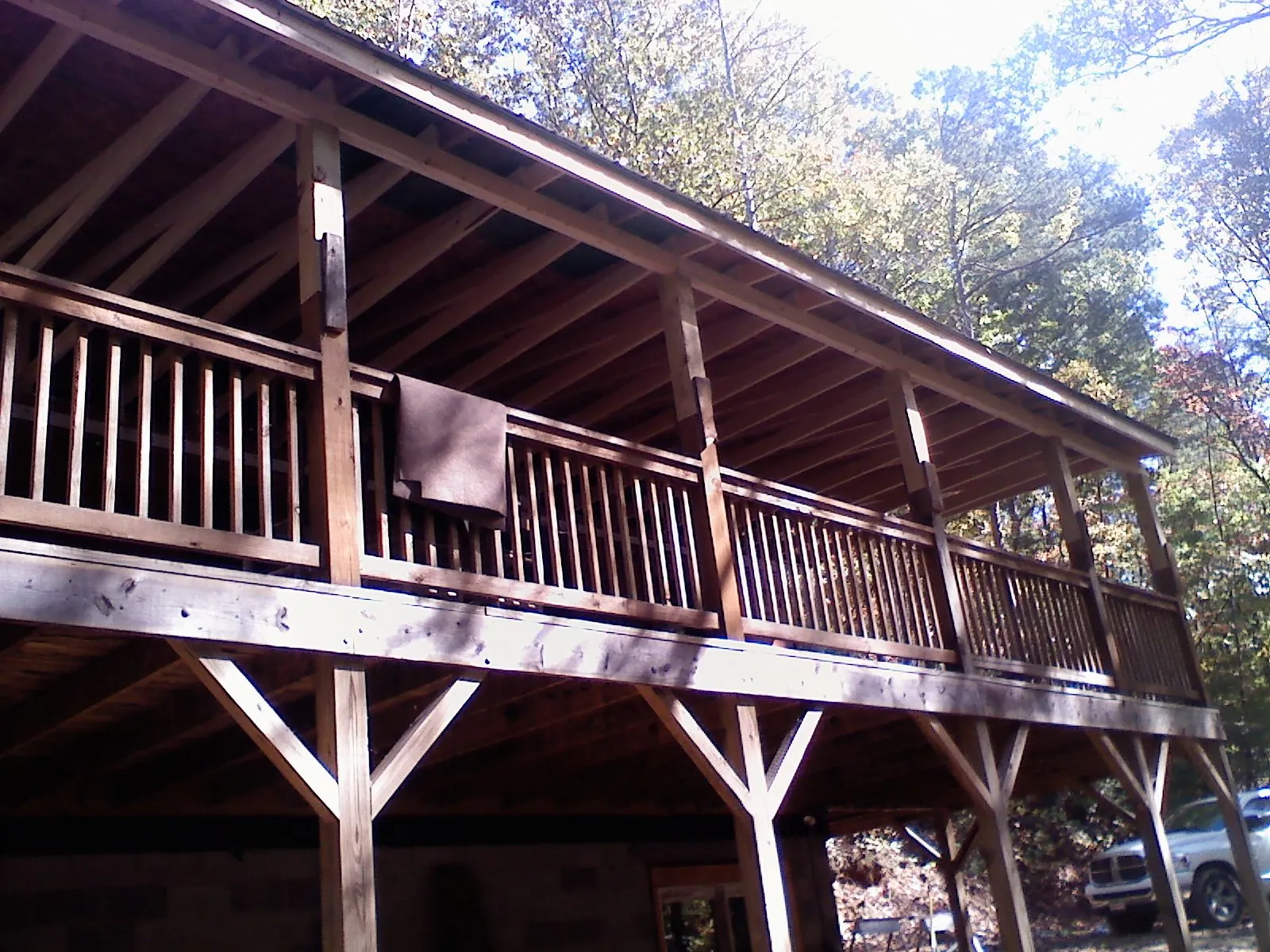 Timber framing under a new elevated porch and deck — Roof Leak Repair in Perry Hall by Roofing Brothers